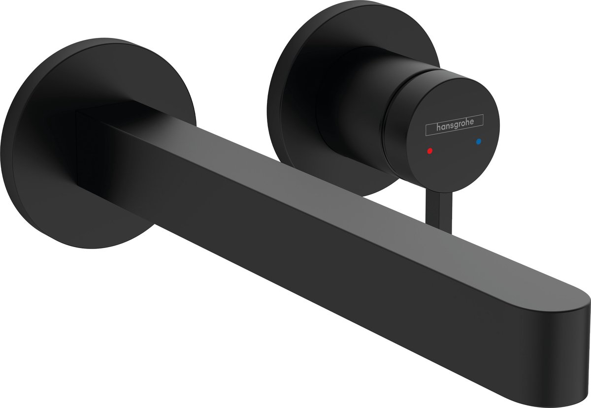hansgrohe Finoris - Inbouw Wastafelmengkraan - Ééngreeps bediening - Met afvoerplug - 228mm - Mat Zwart