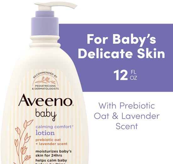 Aveeno Baby Calming Comfort Body Lotion - Hydraterende Babylotion met Lavendel & Vanille - Met Prebiotische Havermout - 354ML van Merkloos — afbeelding 2