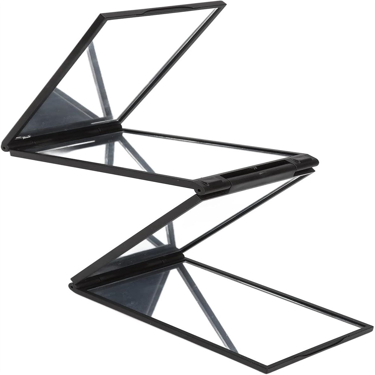 Ynkkvre -360° Draaibare Spiegel - Drieluik Ontwerp - Opvouwbare Deurspiegel - Voor Zelf Knippen, Make-up en Scheren - Compact - Zwart