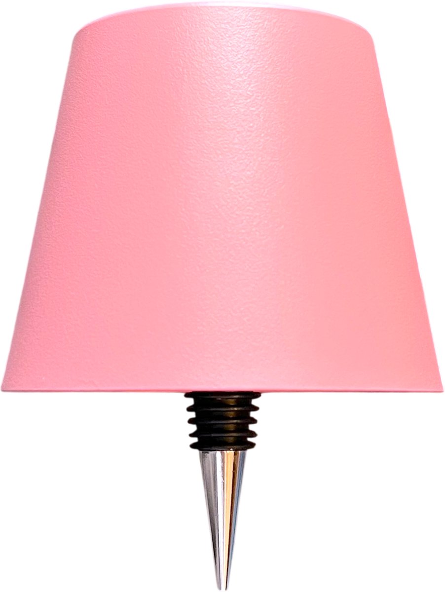 Draadloze Design Tafellamp – 3 Lichtkleuren – 2600mAh batterij gaat 10 uur mee – Geborsteld Metaal – Roze – IP54 Spatwaterdicht – LED Fleslamp – Oplaadbaar – Touch bediening – Sfeerverlichting voor Binnen & Buiten