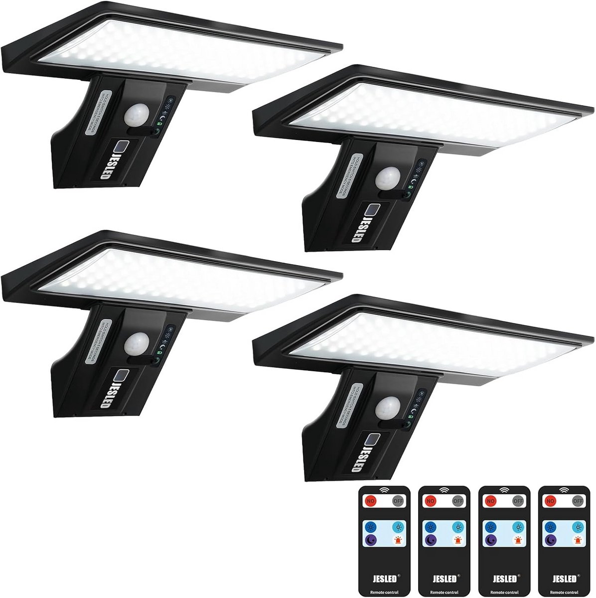 Set van 4 Zonnepanelen Buitenlampen met Bewegingssensor - Waterdicht en Vervangbare Batterij