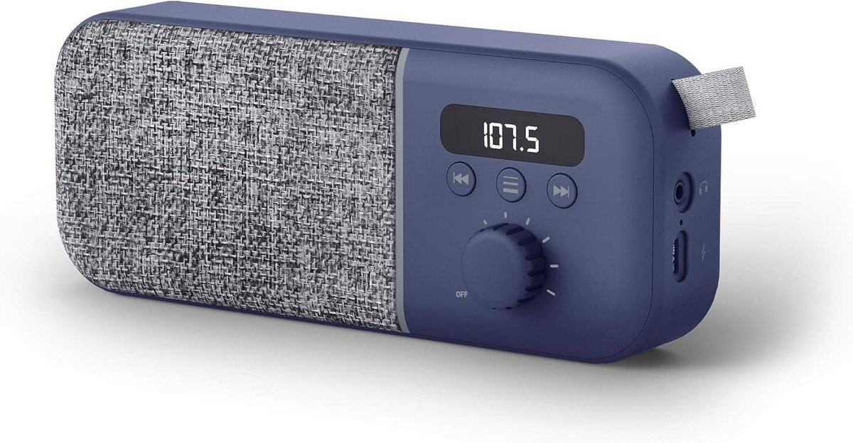 Draagbare FM Radio met 8 Uur Accu, Digitaal Display en Koptelefoonuitgang
