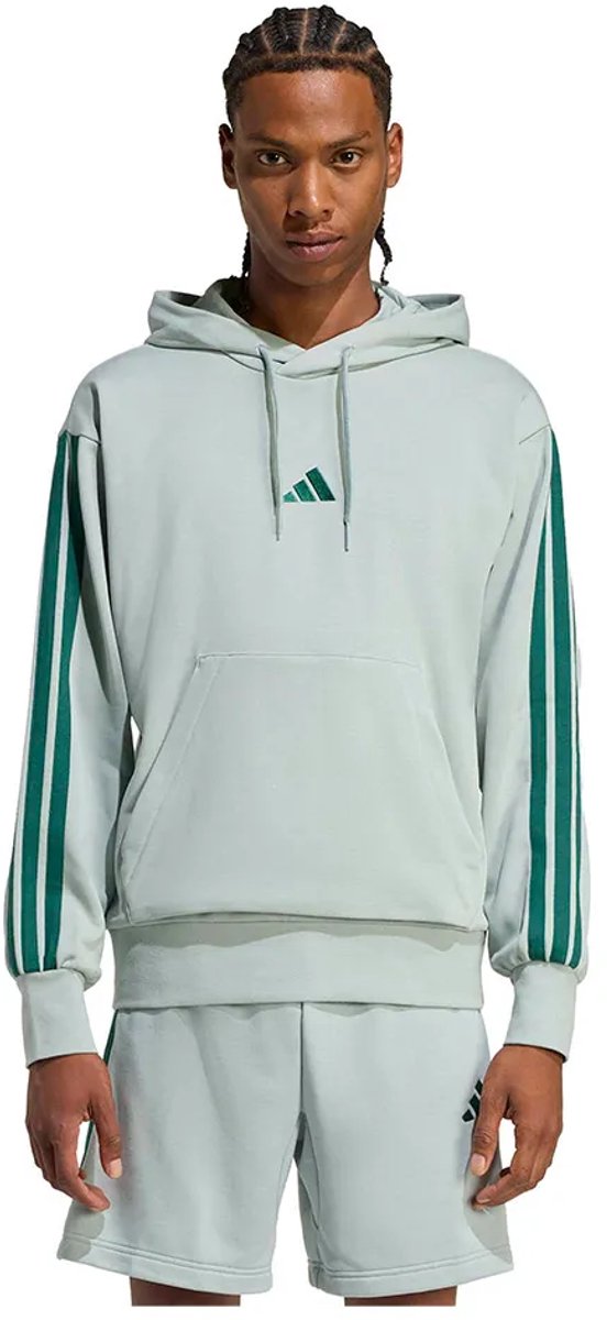 Adidas Essentials 3 Stripes French Terry Hoodie S Regular Man Groen
