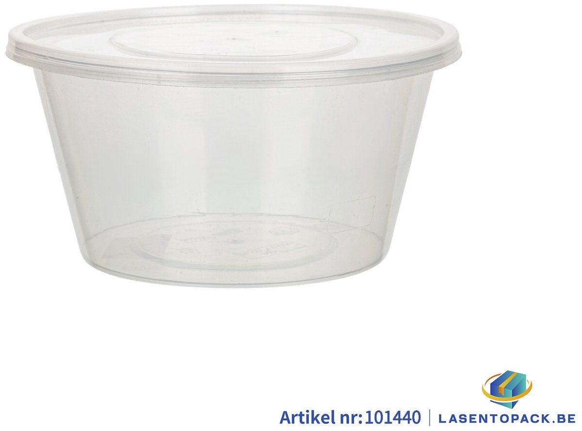 300x Soep- of Pokébowl + Deksel – 840 ml (28 oz) – Transparant – Herbruikbaar PP Ø149 mm Kom