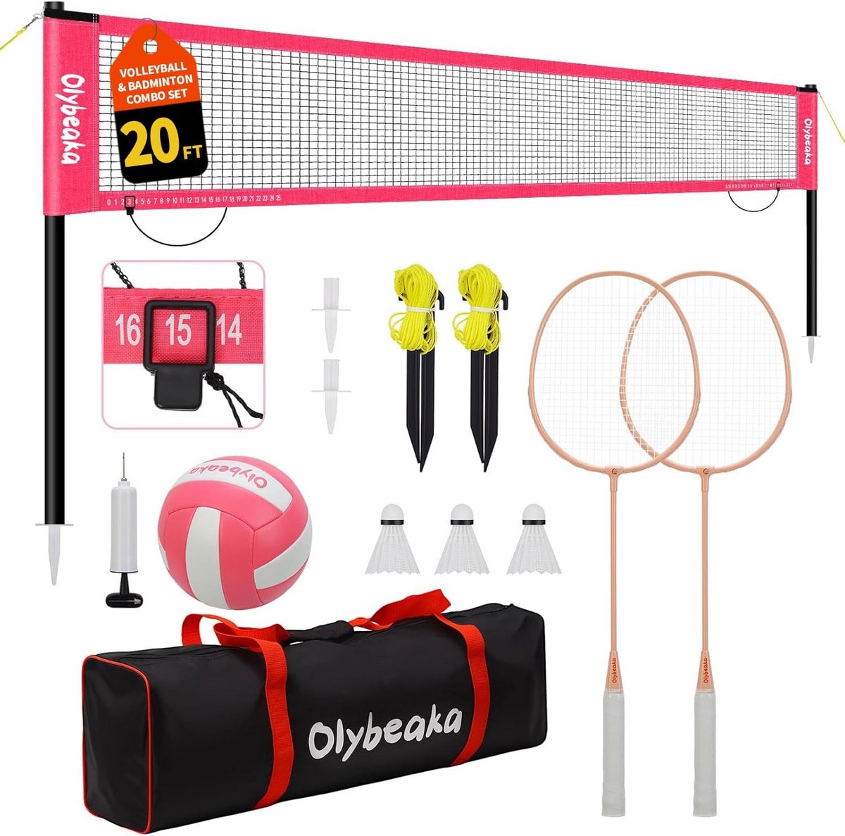 Draagbaar Badminton en Volleybal Net voor Buiten en Tuin