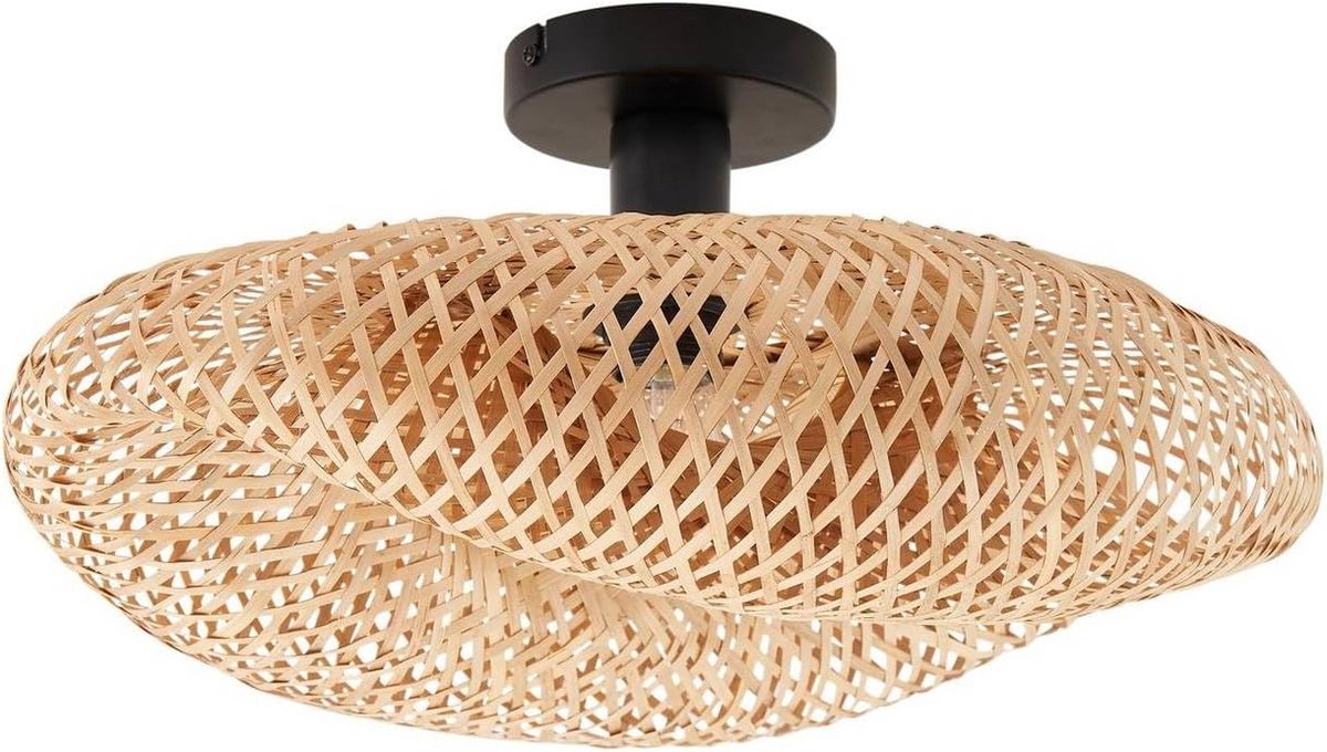 Ronde Houten Plafondlamp - Landhuis Stijl Verlichting voor Woonkamer