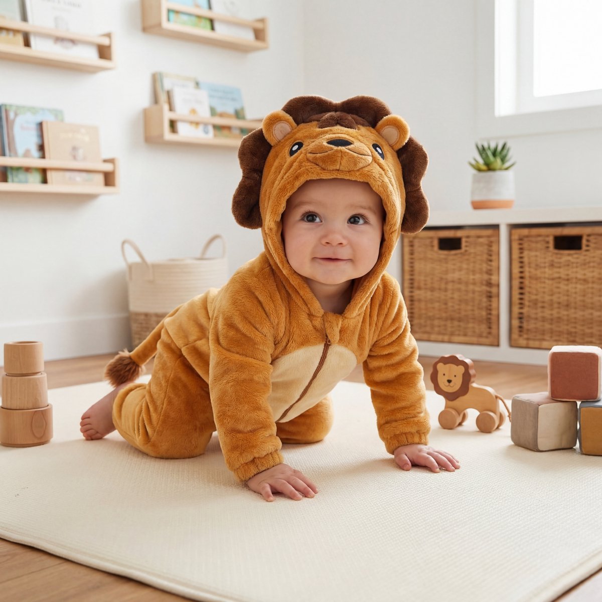 JAXY Baby Onesie - Carnavalskleding Kinderen - Verkleedkleren Jongen en Meisje - Verkleedkleding Kind - Romper - EU 74/80 (label 90) - Leeuw — afbeelding 4