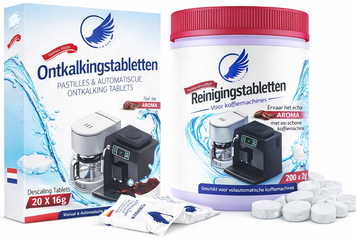 200 Reinigingstabletten Koffiemachine – 20 Ontkalkingstabletten - Voor Volautomatische Koffiemachines & Espressomachines – Verwijdert Koffievet & Resten
