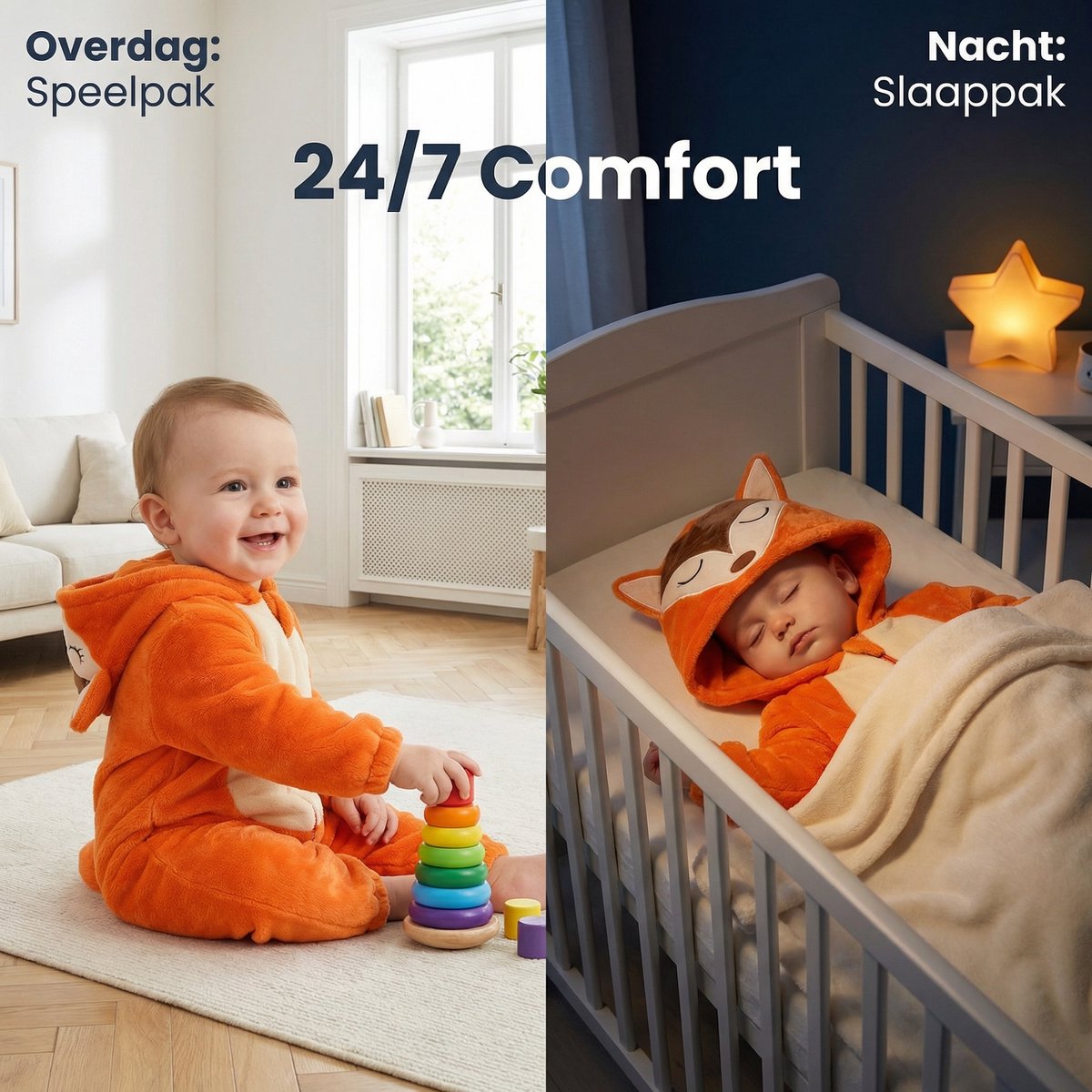 JAXY Baby Onesie - Carnavalskleding Kinderen - Verkleedkleren Jongen en Meisje - Verkleedkleding - Romper - EU (label 100) - Vos — afbeelding 9