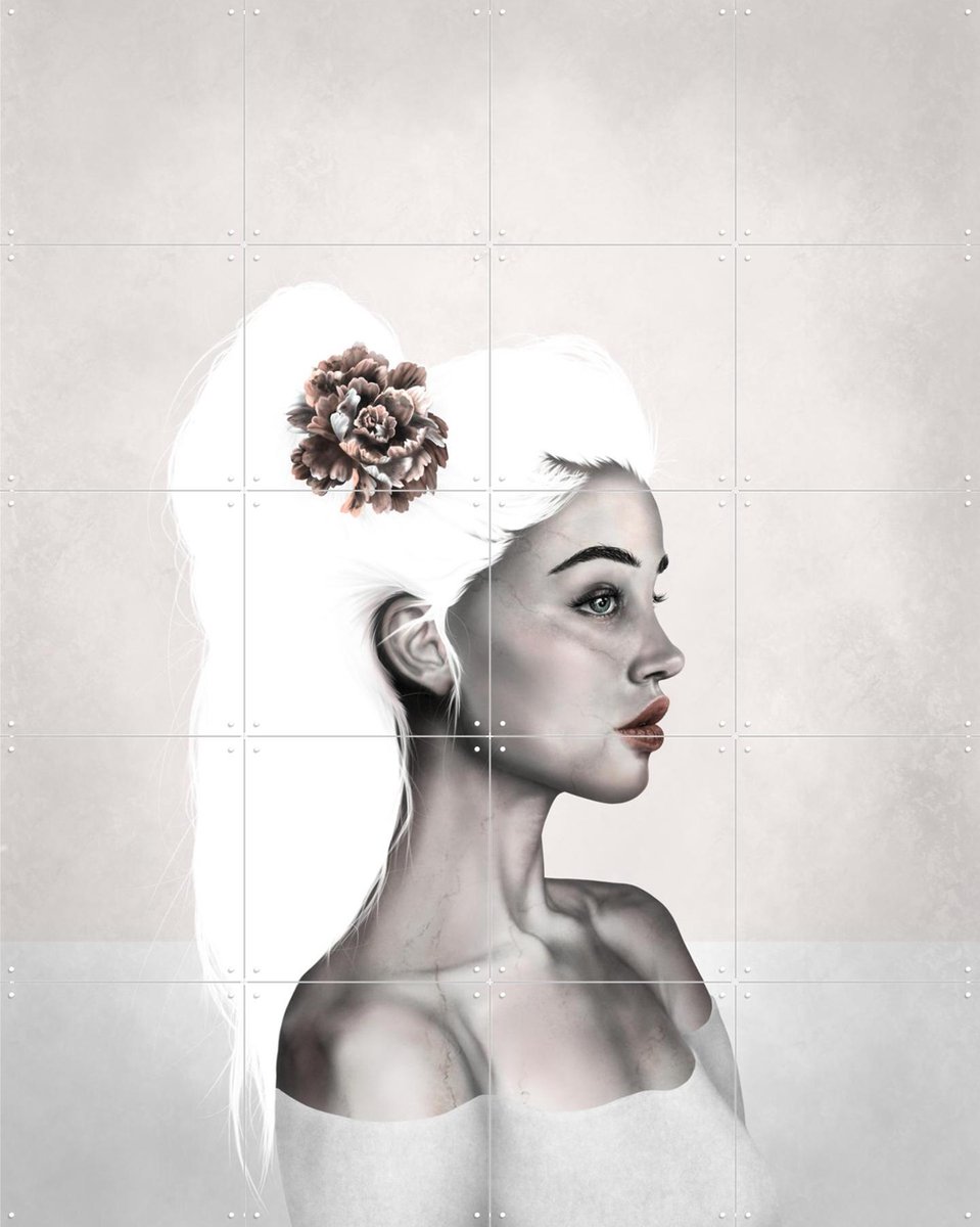 IXXI All White too, Erik Andreas - 80 x 100 cm - Gratis ophangtool - Grote wanddecoratie en posters - Illustraties, Woonkamer, Slaapkamer, Mode