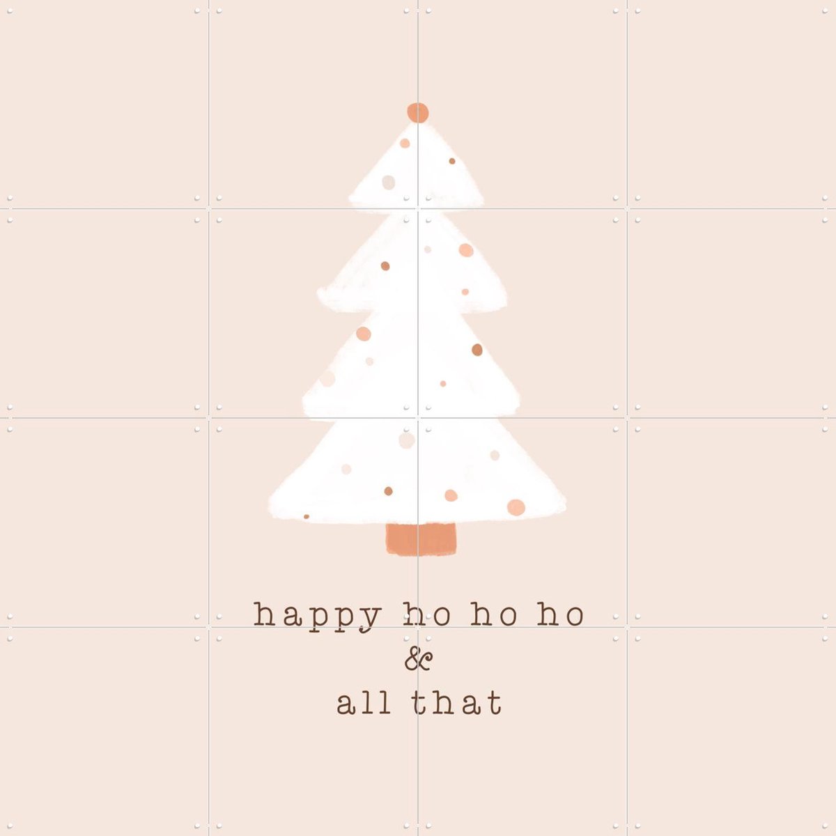 IXXI Happy Ho Ho Ho, Orara Studio & Various - 80 x 80 cm - Gratis ophangtool - Grote wanddecoratie en posters - Illustraties, Minimalisme, Speels