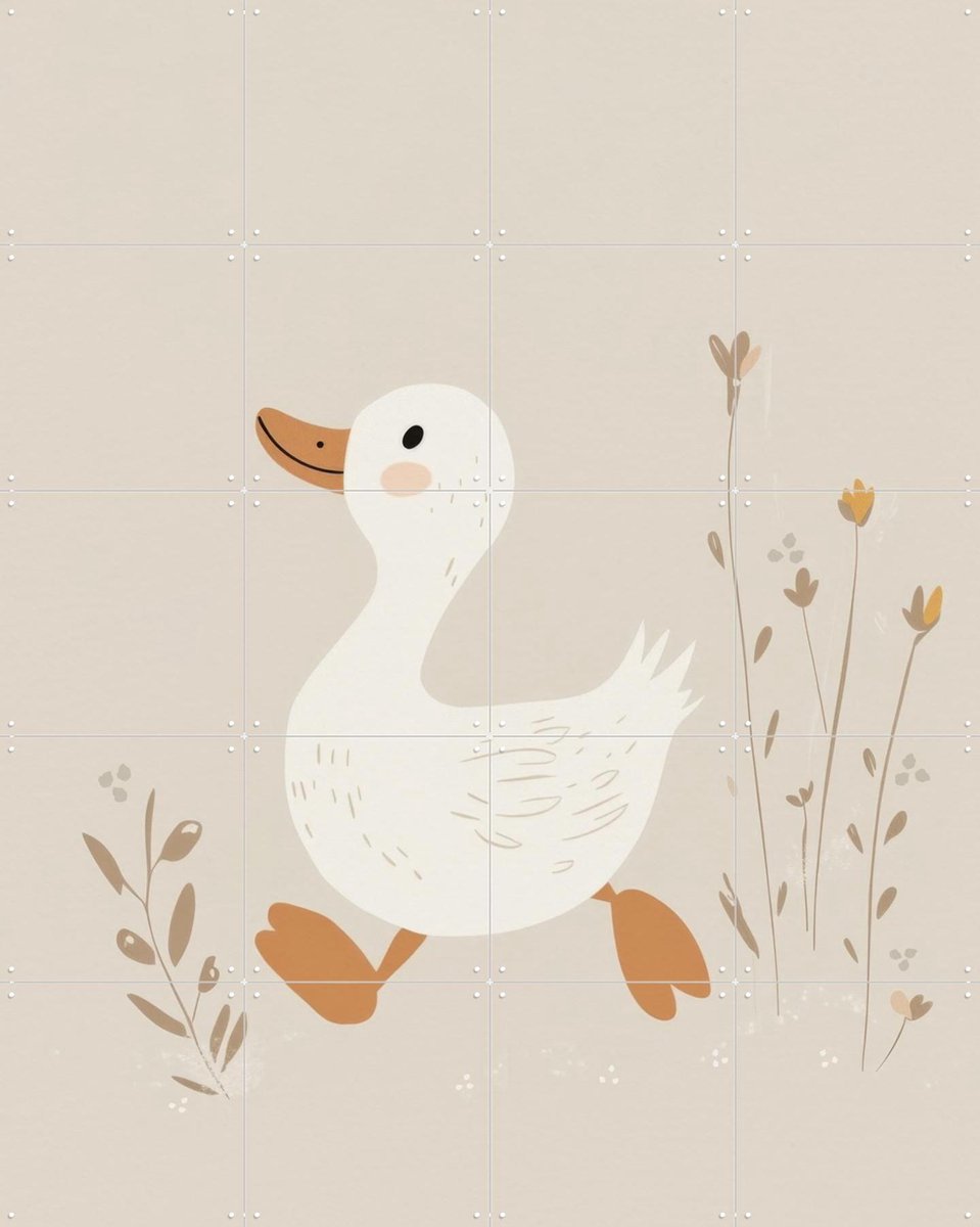 IXXI Little Goose, Treechild & Various - 80 x 100 cm - Gratis ophangtool - Grote wanddecoratie en posters - Speels, Digitale Kunst, Illustraties