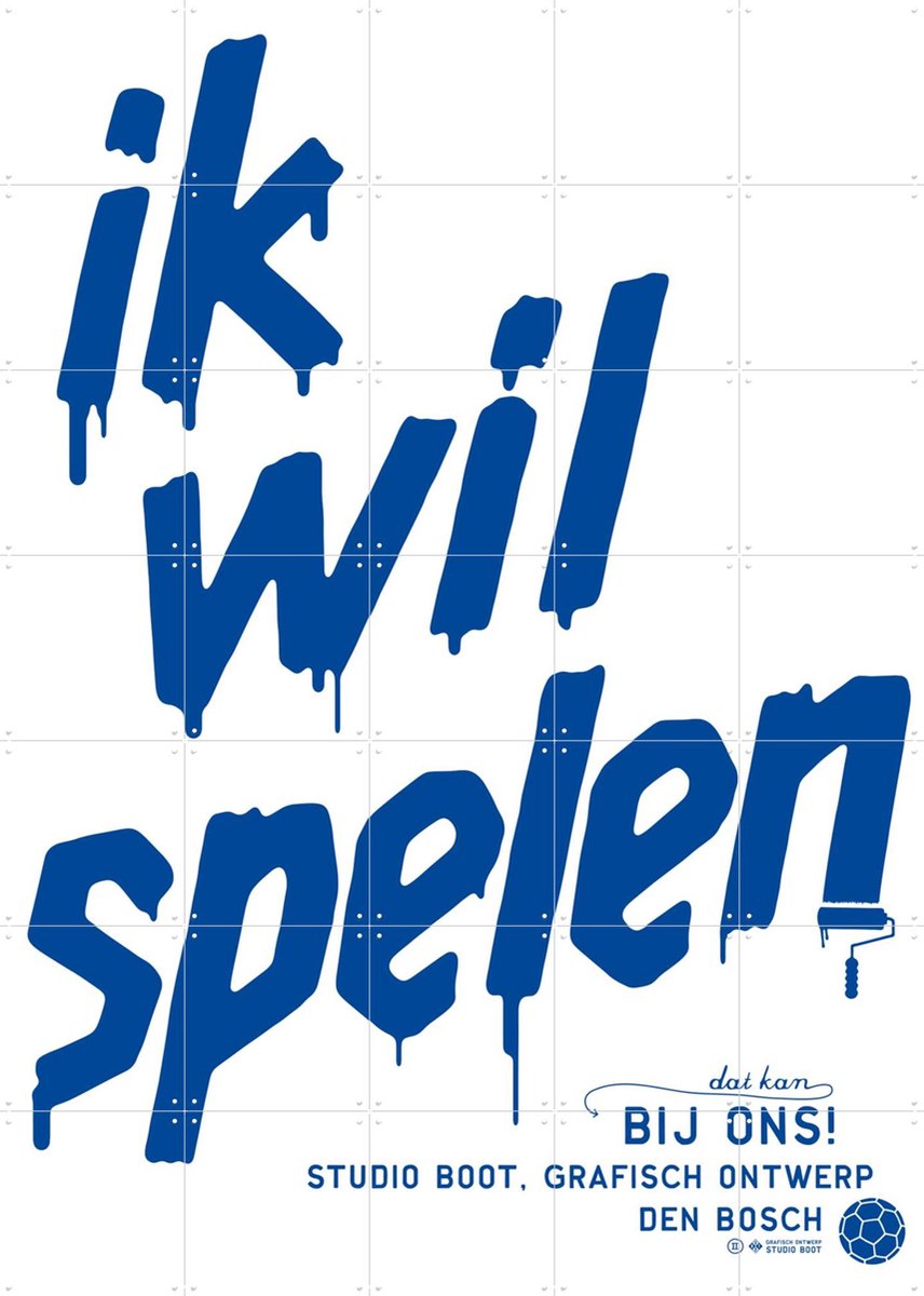 IXXI Ik Wil Spelen, Studio Boot - 100 x 140 cm - Gratis ophangtool - Grote wanddecoratie en posters - Illustraties, Speels, Typografie, Grafisch