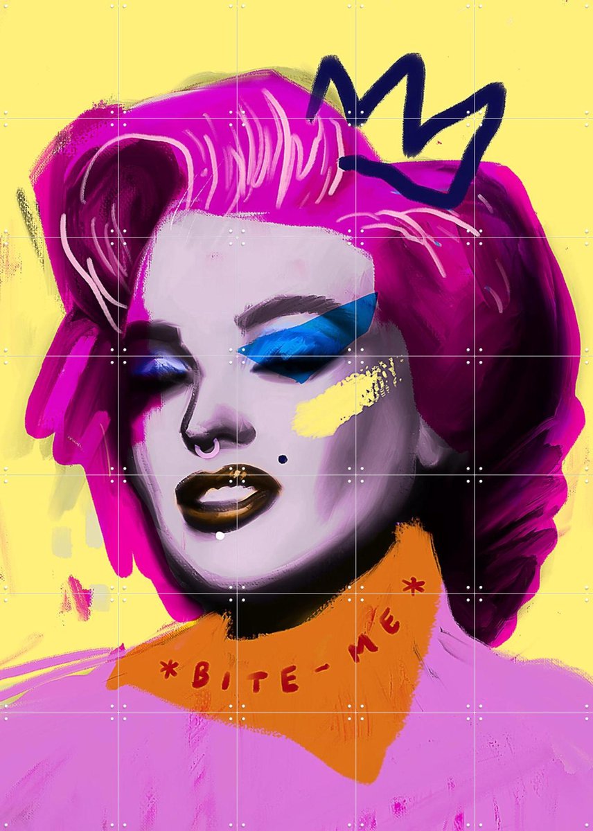 IXXI Blond Bombshell Marilyn, Pop-art by Tadej - 100 x 140 cm - Gratis ophangtool - Grote wanddecoratie en posters - Pop art, Digitale Kunst