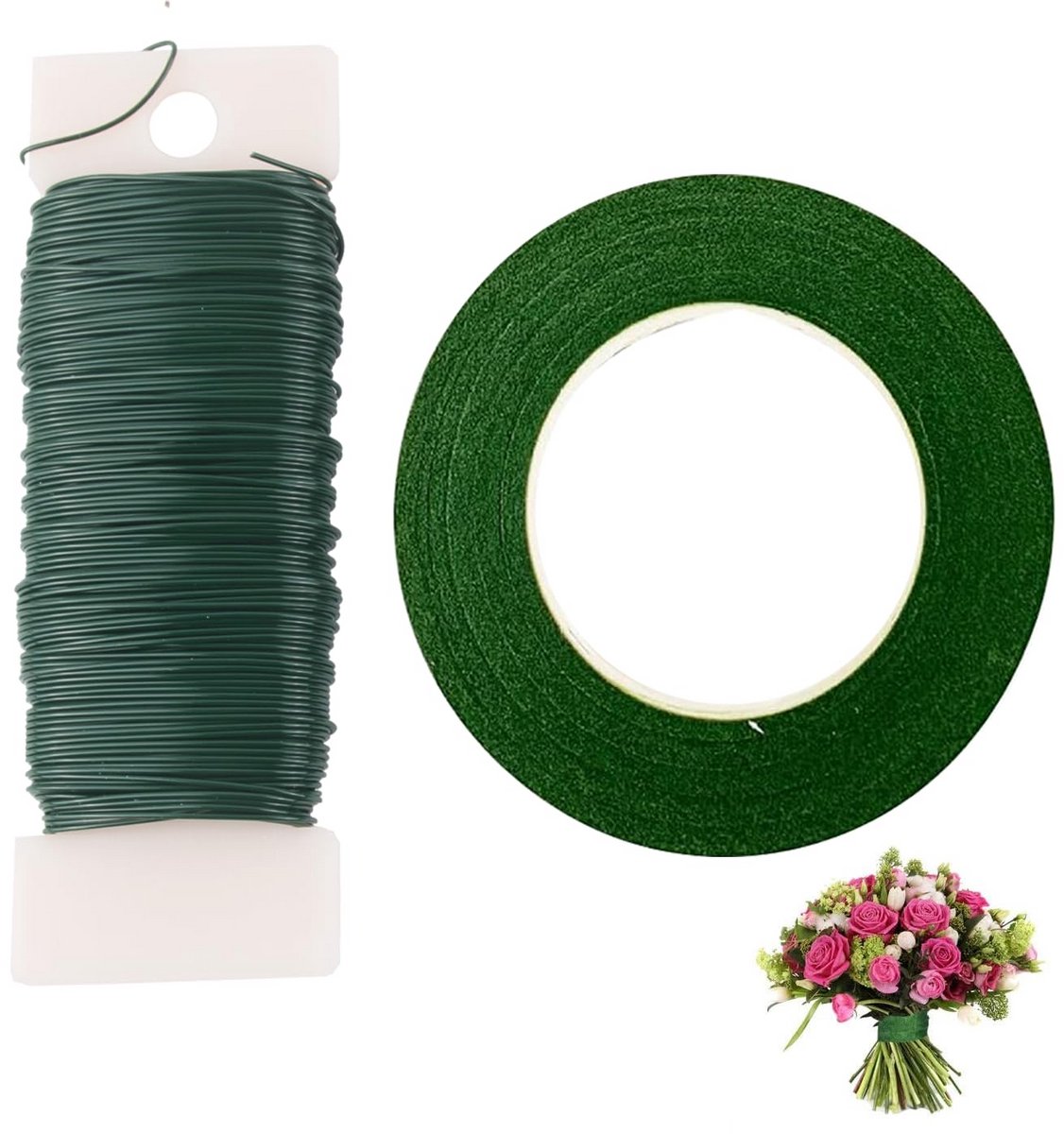 Bloemschikset met Draad en Lint - Alles voor Bloemstukken, Kransen en Knutselprojecten