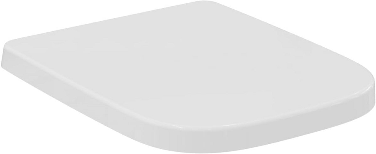 Vierkante wc-bril met soft-close en snelsluiting, antibacterieel, RVS scharnieren, Wit