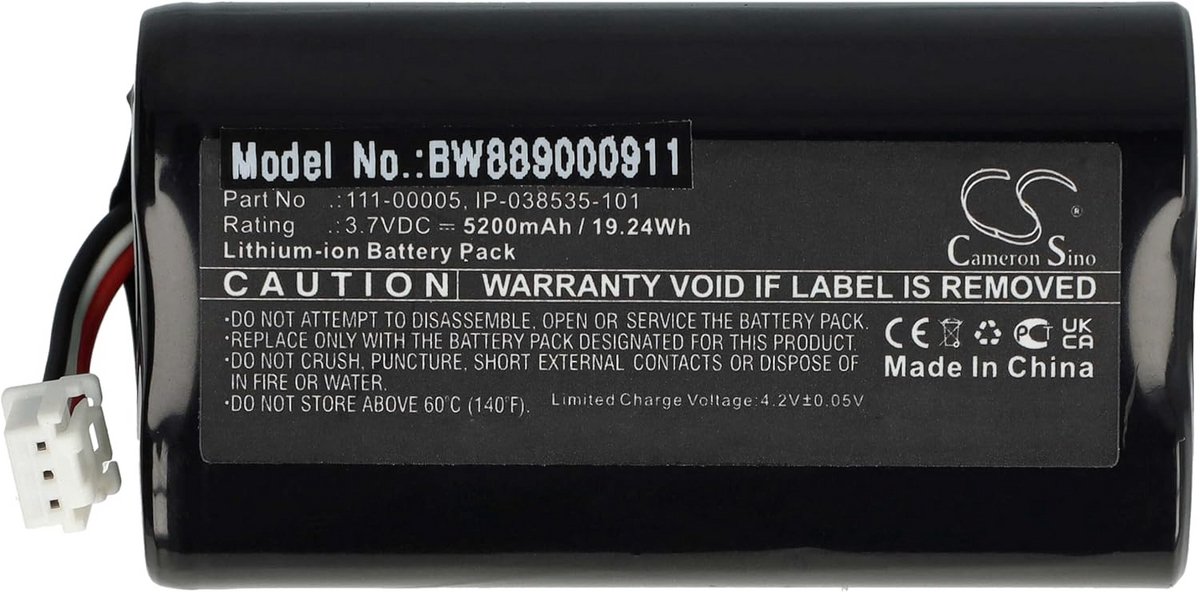 Hoogwaardige Vervangende Accu voor Draagbare Speaker (5200 mAh, 3.7V, Li-Ion)