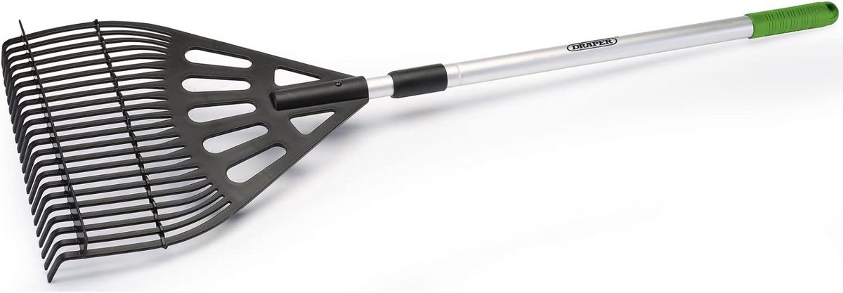 Uitschuifbare hark met lange steel voor tuinonderhoud