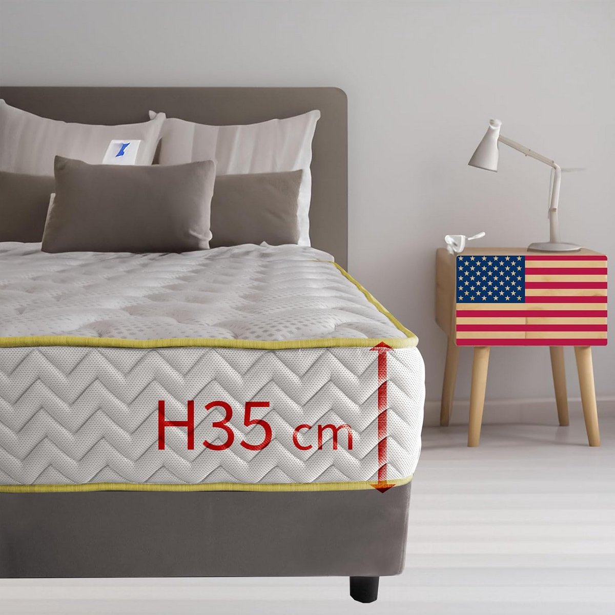Zeer Hoge Geheugenschuim Matras 80x200 cm Orthopedisch en Anti-Allergisch