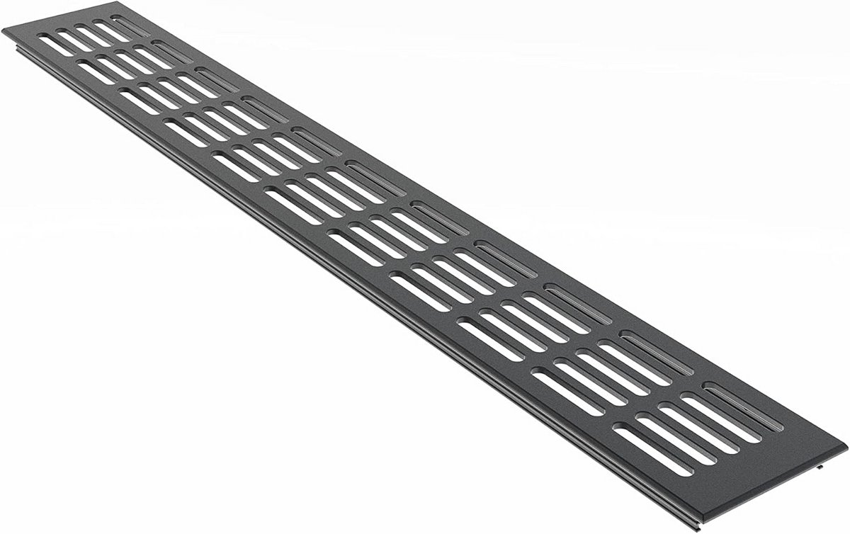 Ventilatierooster Aluminium 80mm Breed Antraciet RAL7016 voor Ventilatie en Verwarming