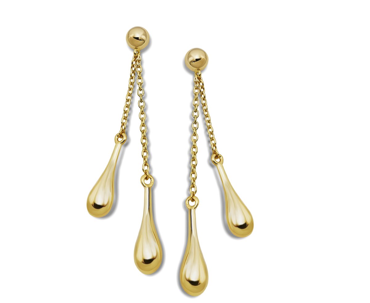 Oorhangers Druppels aan Ketting Goudkleur Zilver Gold-Plated JE047G