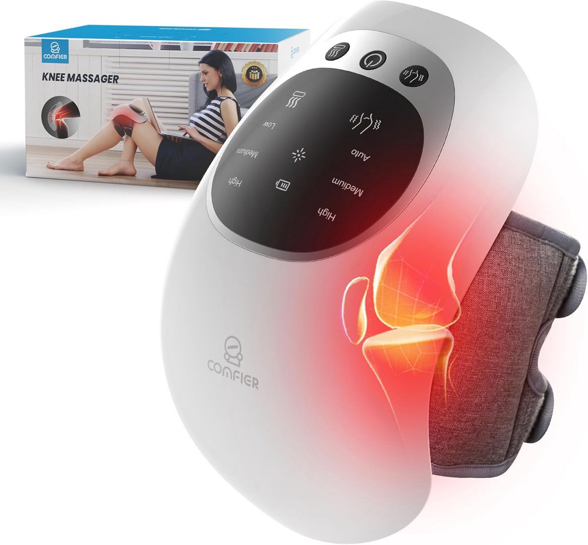 Draadloos Knie Massageapparaat met Warmte voor Verlichting en Comfort