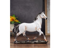Figurine Vintage Cheval Blanc en Résine – Ornement Décoratif pour Salon, Chambre et Bureau