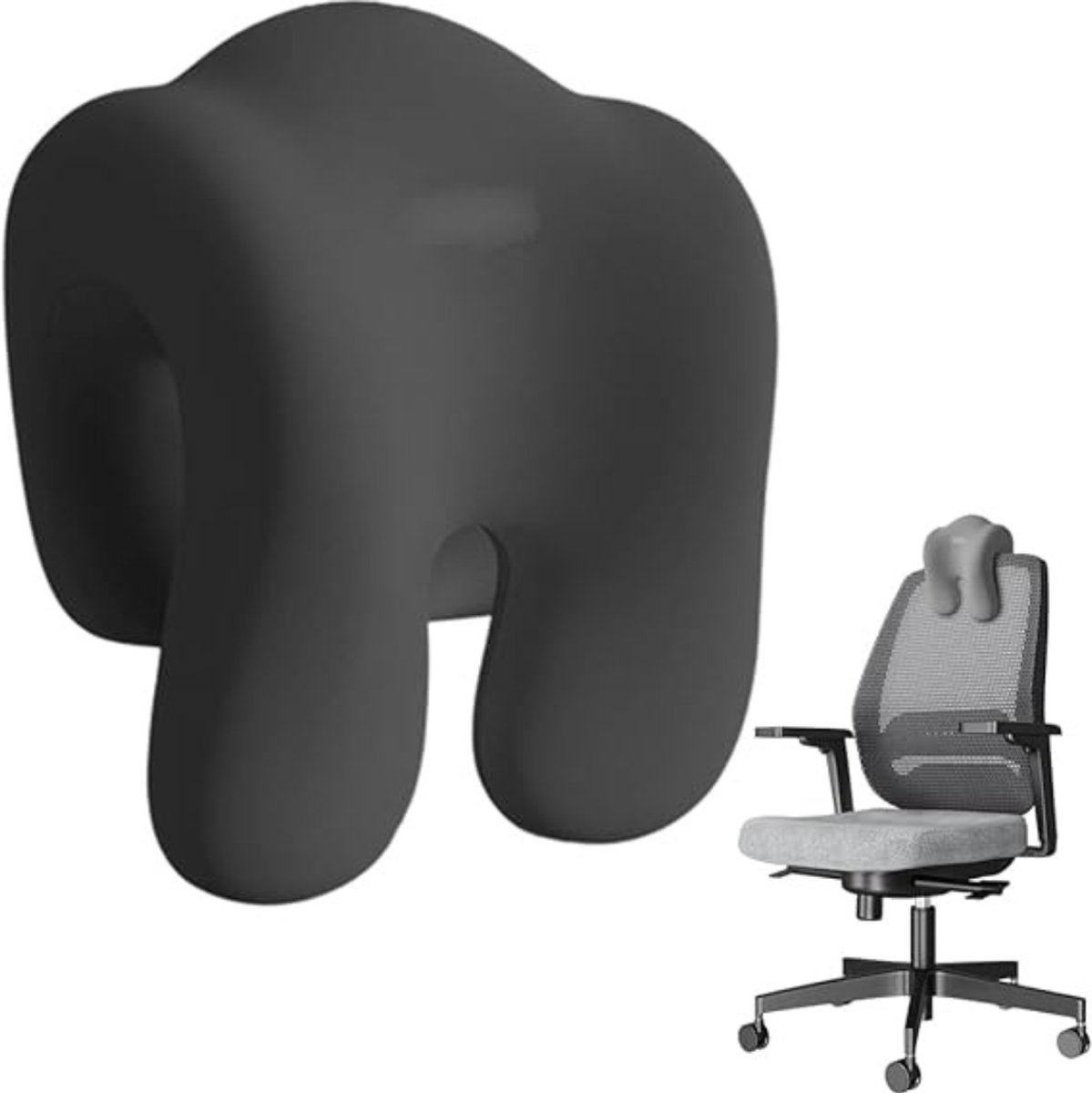 Aura® Hoofdkussen Nekklachten - Hoofdkussen Zijslaper - Hoofdkussen - Zwart - 24cm x 19cm 5cm