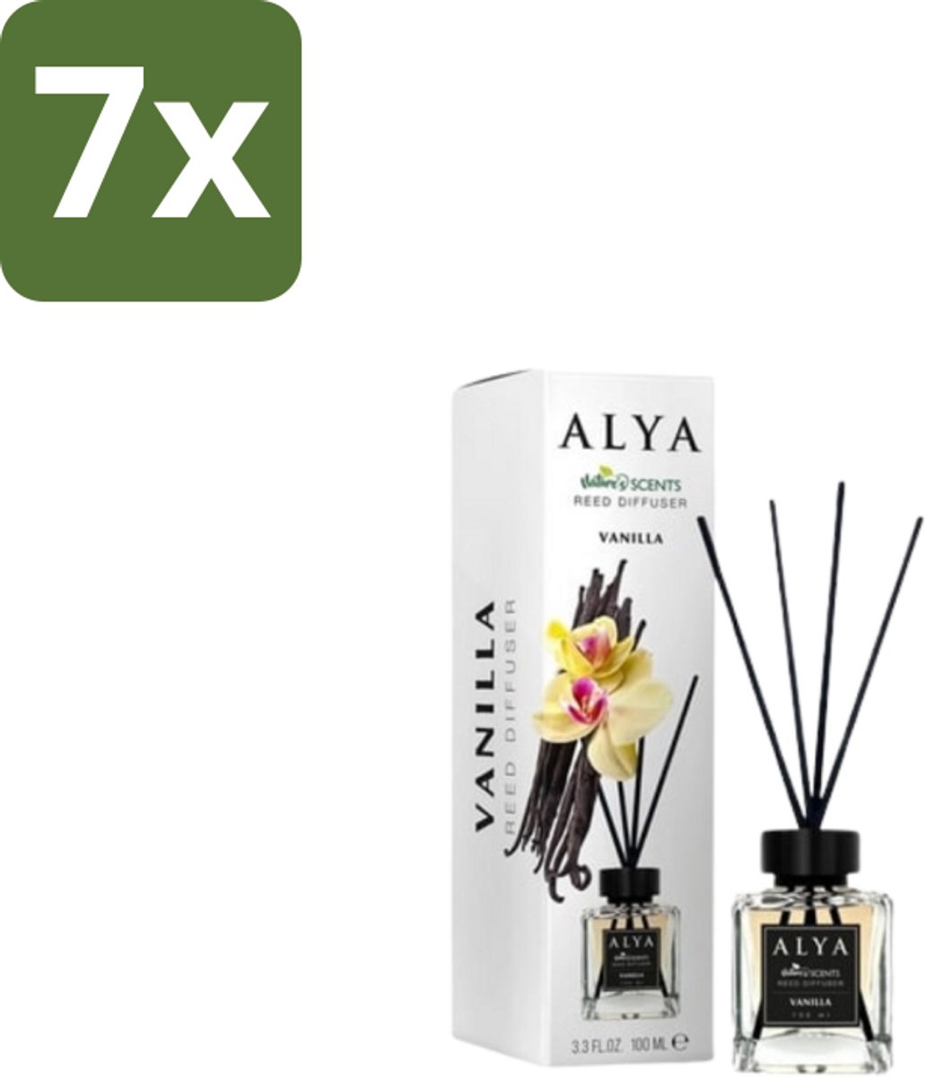 Alya – Reed Diffuser – Vanilla – Interieurparfum - Bulkverpakking - 7 stuks