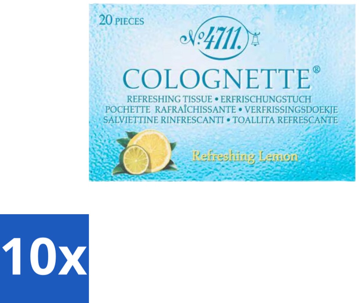 4711 – Colognette Tissues – Citrus – 20 Doekjes - Bulkverpakking - 10 stuks