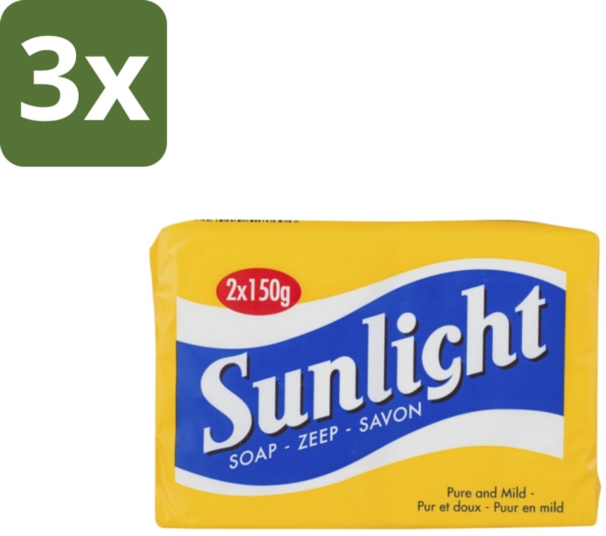 Sunlight – Huishoudzeep – Klassiek – 150 g - Bulkverpakking - 3 stuks