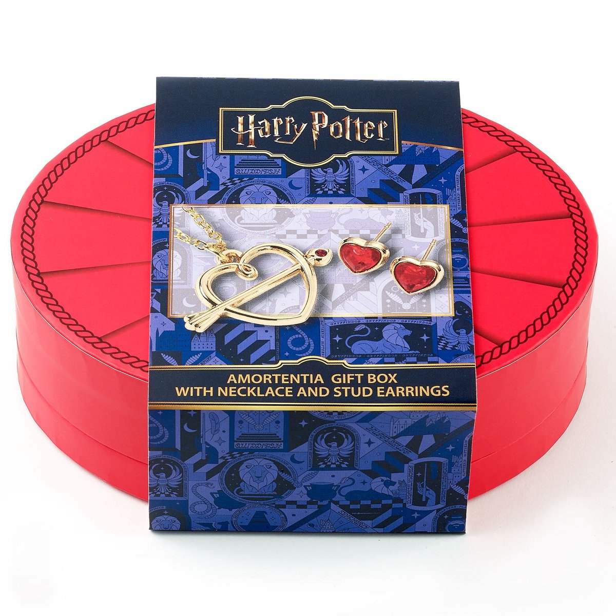 The Carat Shop - Harry Potter - Cadeauset Hartvormige ketting met cupido ‑ pijl en oorstekers