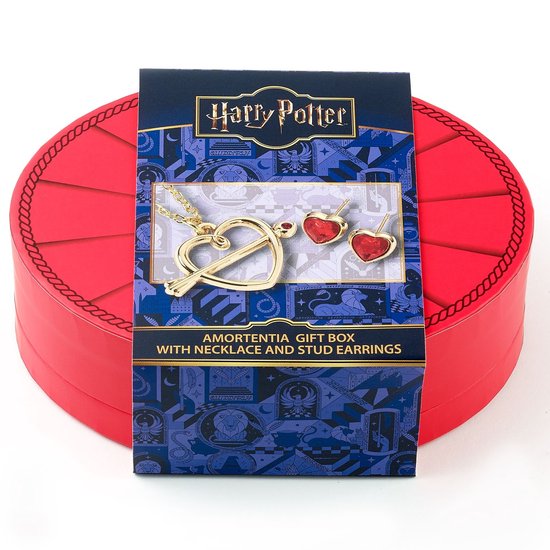 The Carat Shop - Harry Potter - Cadeauset Hartvormige ketting met cupido ‑ pijl en oorstekers