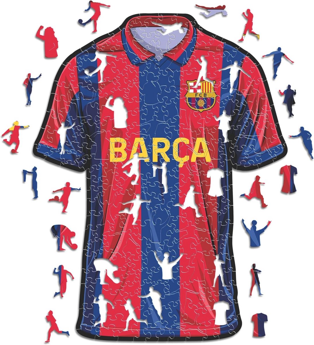 Houten Puzzel 500 Stukken - Barcelona Fans - Unieke Vormen - 100% Duurzaam Hout