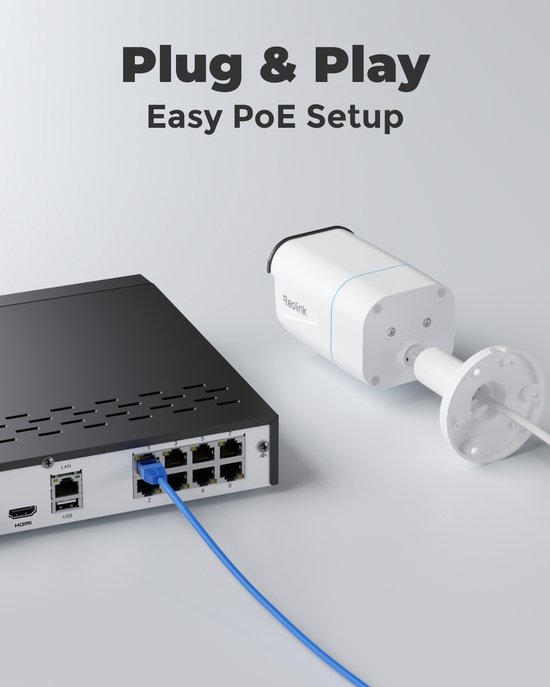 Reolink RLK8-800B4 - 4K PoE Beveiligingssysteem - 4x 8MP PoE-camera's - Persoons- & Voertuigdetectie - 8-kanaals NVR met 2TB HDD - 24/7 Opname - H.265 — afbeelding 2