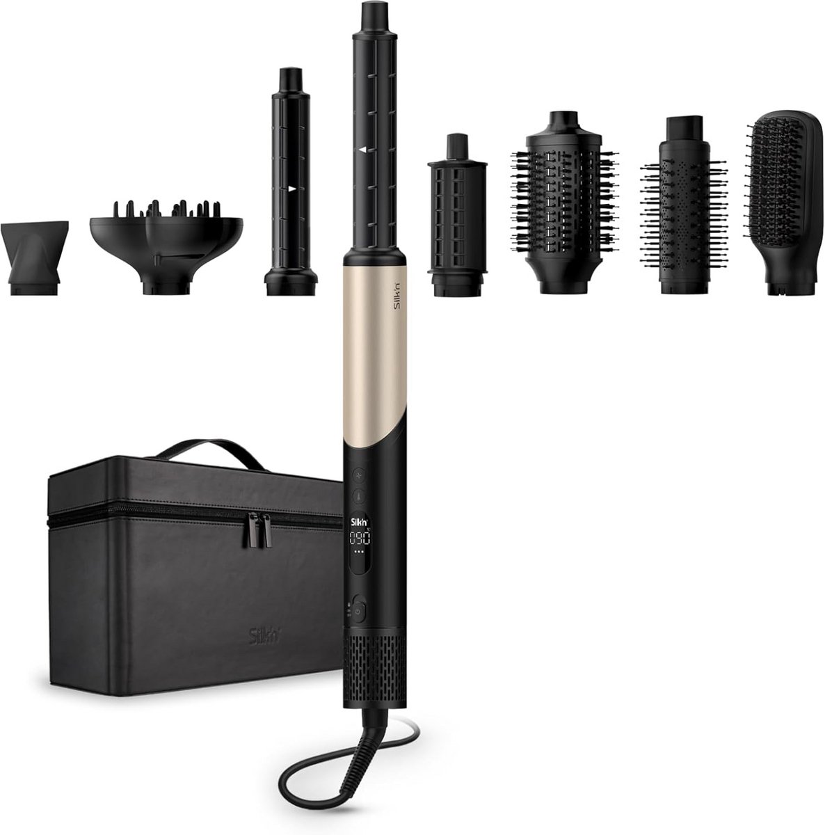 Multistyler Föhnborstel en Stijltang - Alles-in-één Haarstyling Set met Accessoires