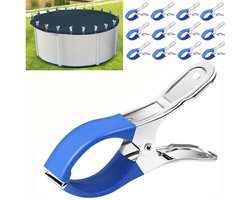 Clips voor zwembadafdekkingen voor bovengrondse zwembaden, 18 stuks 4,7 inch roestvrijstalen klemmen voor zwembadafdekkingen, winddichte clips voor bovengrondse zwembadafdekkingen