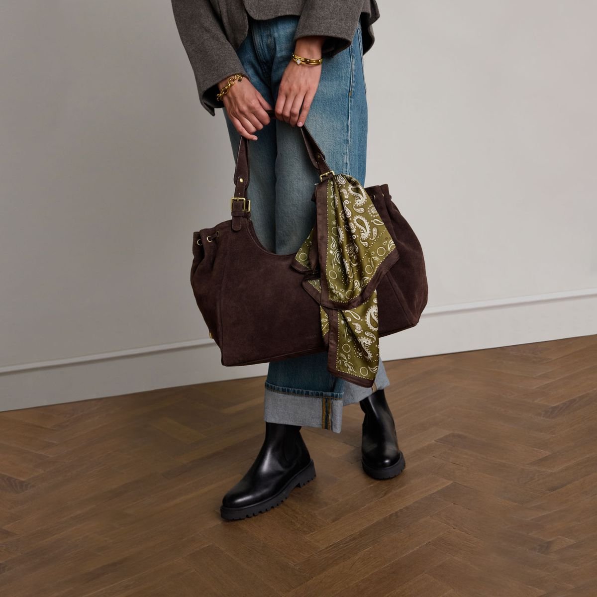 Manfield - Dames - Zwarte leren chelsea boots - Maat 40
