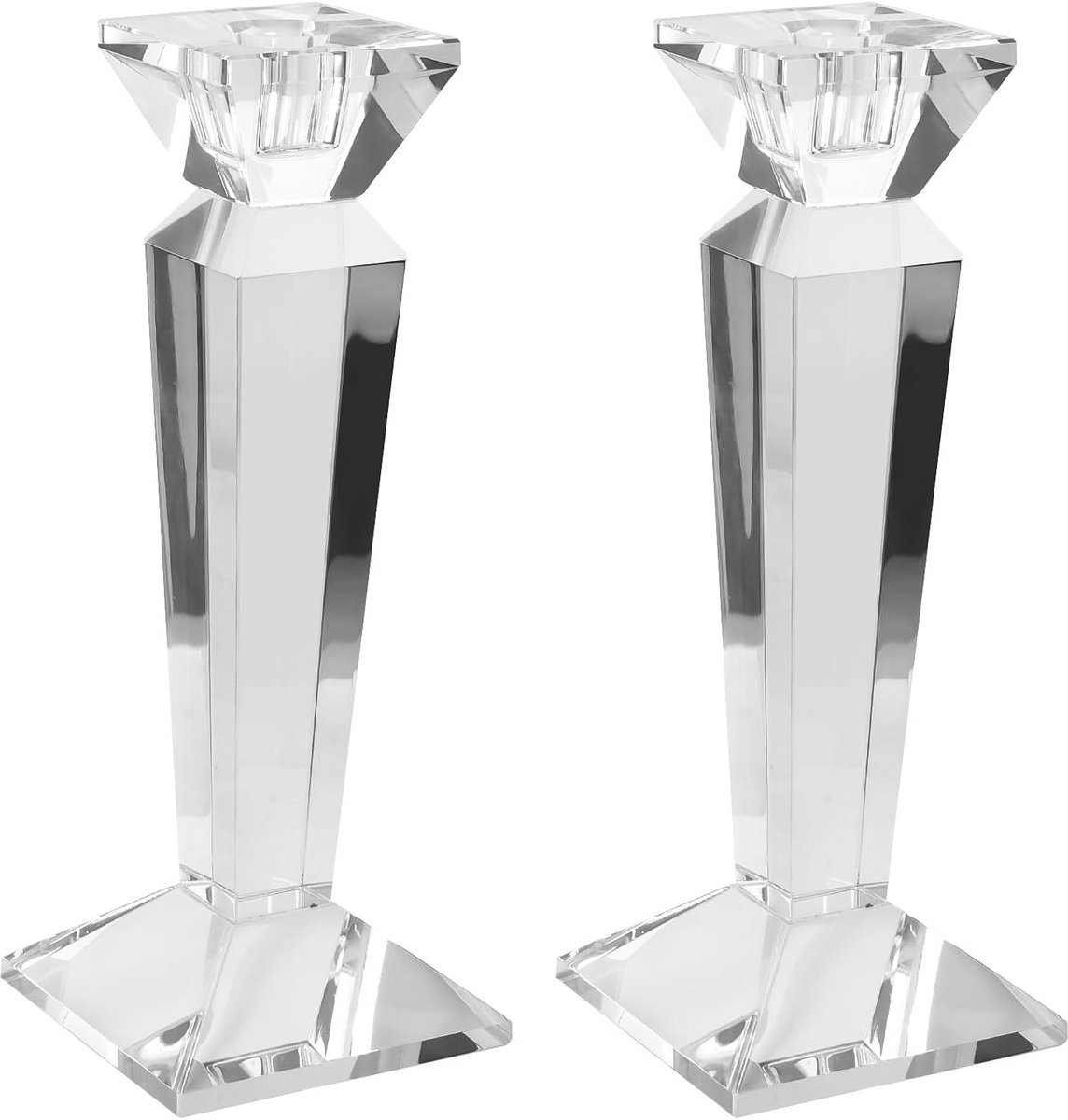 Set van 2 Kristallen Kandelaars 23cm - Luxe Tafeldecoratie voor Diner, Bruiloft en Feest