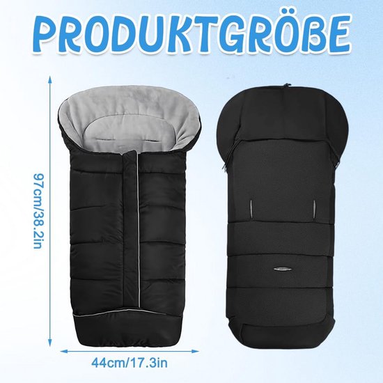 Waterdichte Winter voetenzak voor Kinderwagen en Buggy - Warm en Universeel — afbeelding 5