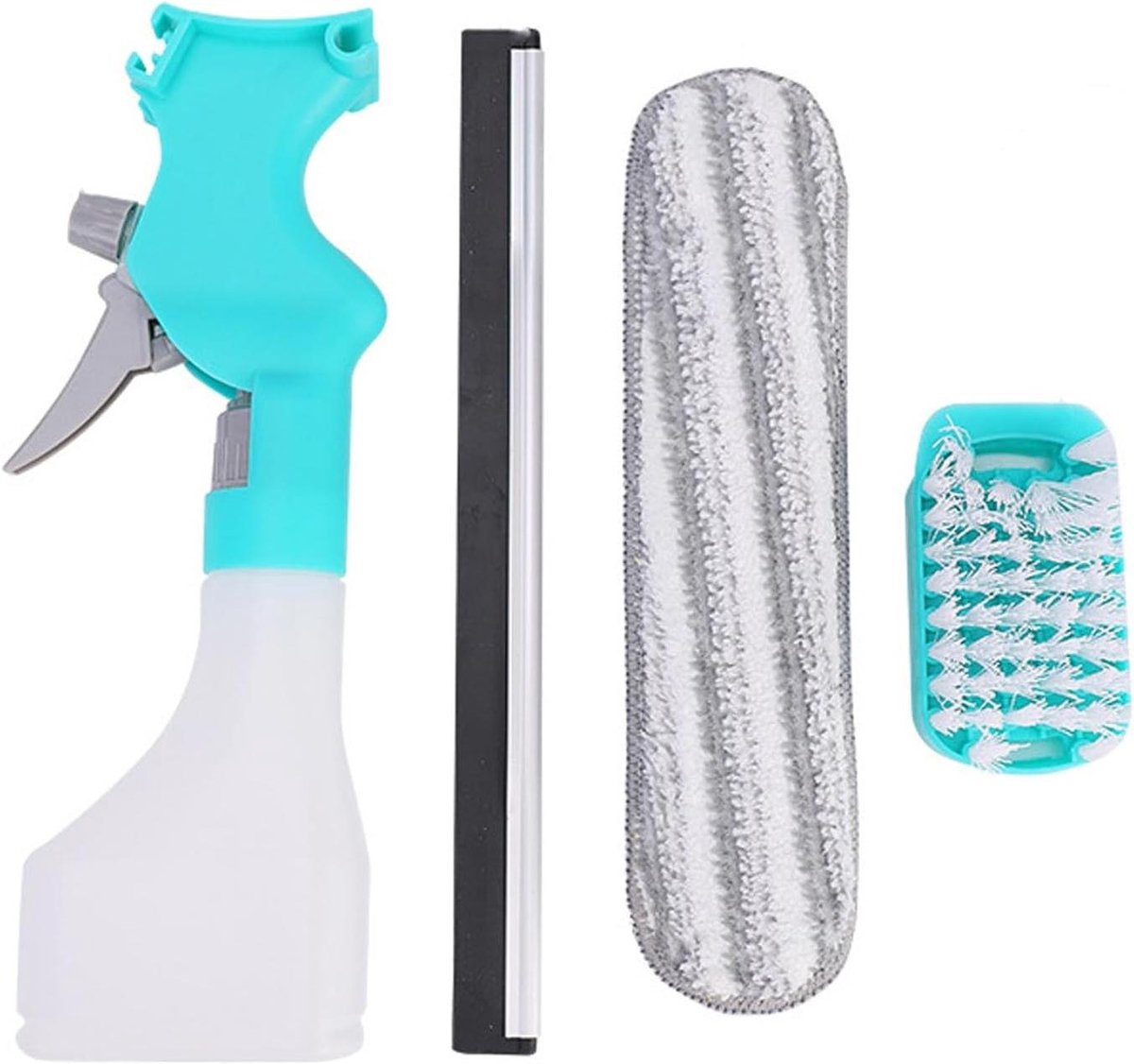 4-in-1 Badtrekker met Spuitfles en Borstel - Douche en Raam Wisser
