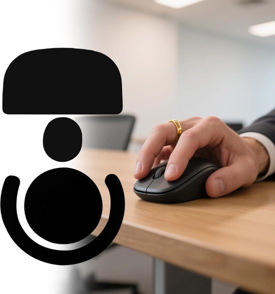 Muis Voetjes - Antislip Matjes - Verbeterde Precisie - Gladde Randafwerking - Directe Bevestiging - Zwart — afbeelding 5