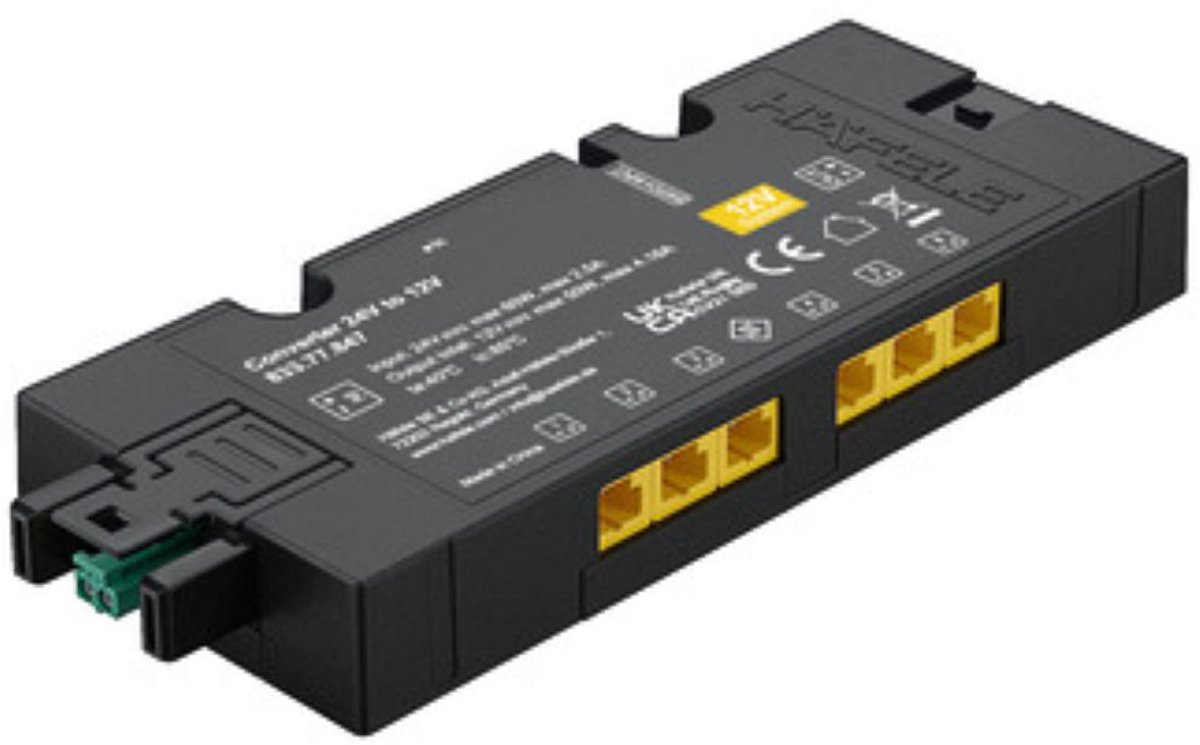 Converter Häfele Loox5 voor het aansluiten van 12V-apparaten op een 24V-voeding