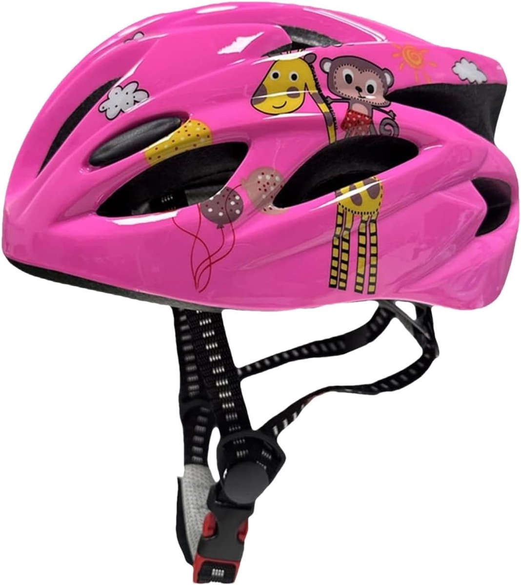 Kinderfietshelm - Peuterhelm Skateboardhelm - Veilig Buiten Spelen - Verstelbaar Lichtgewicht - 48-55 cm hoofdomtrek - Roze