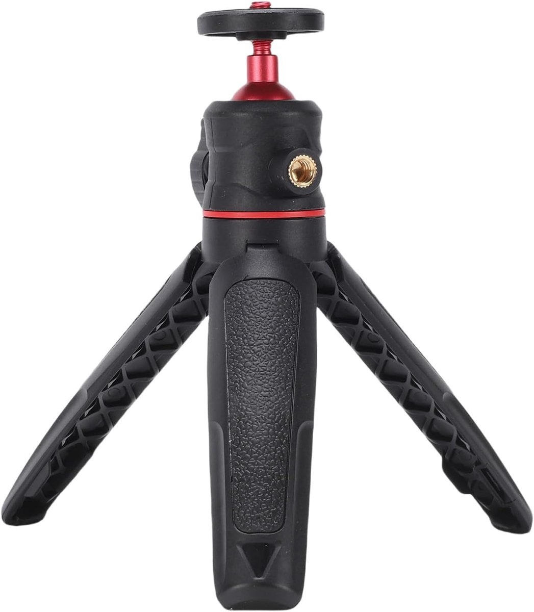 Telefoon Camera Statief - Mini Statief Selfie - Desktop Opnames - 360 Graden Bal - 15-25 cm Uitschuifbaar - Zwart