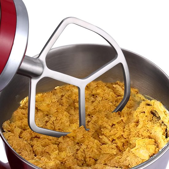 Platte Klopper - Mengaccessoire Mixer - Bakken Deeg - Roestvrij Staal - 5-6 Quart van Merkloos — afbeelding 4