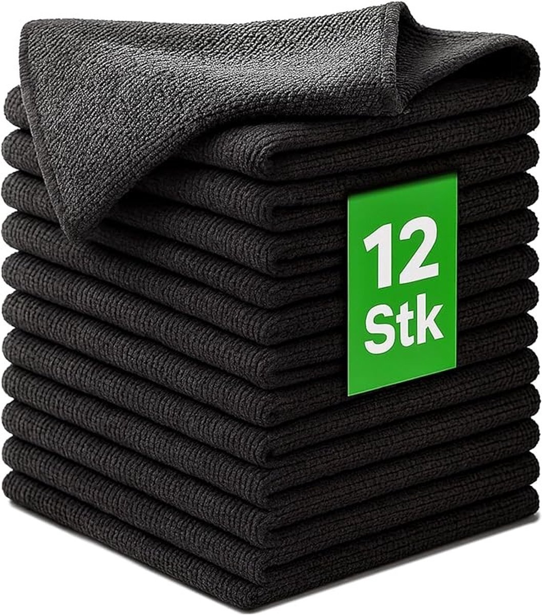 Microvezel schoonmaakdoeken set van 12 stuks, voor alle oppervlakken