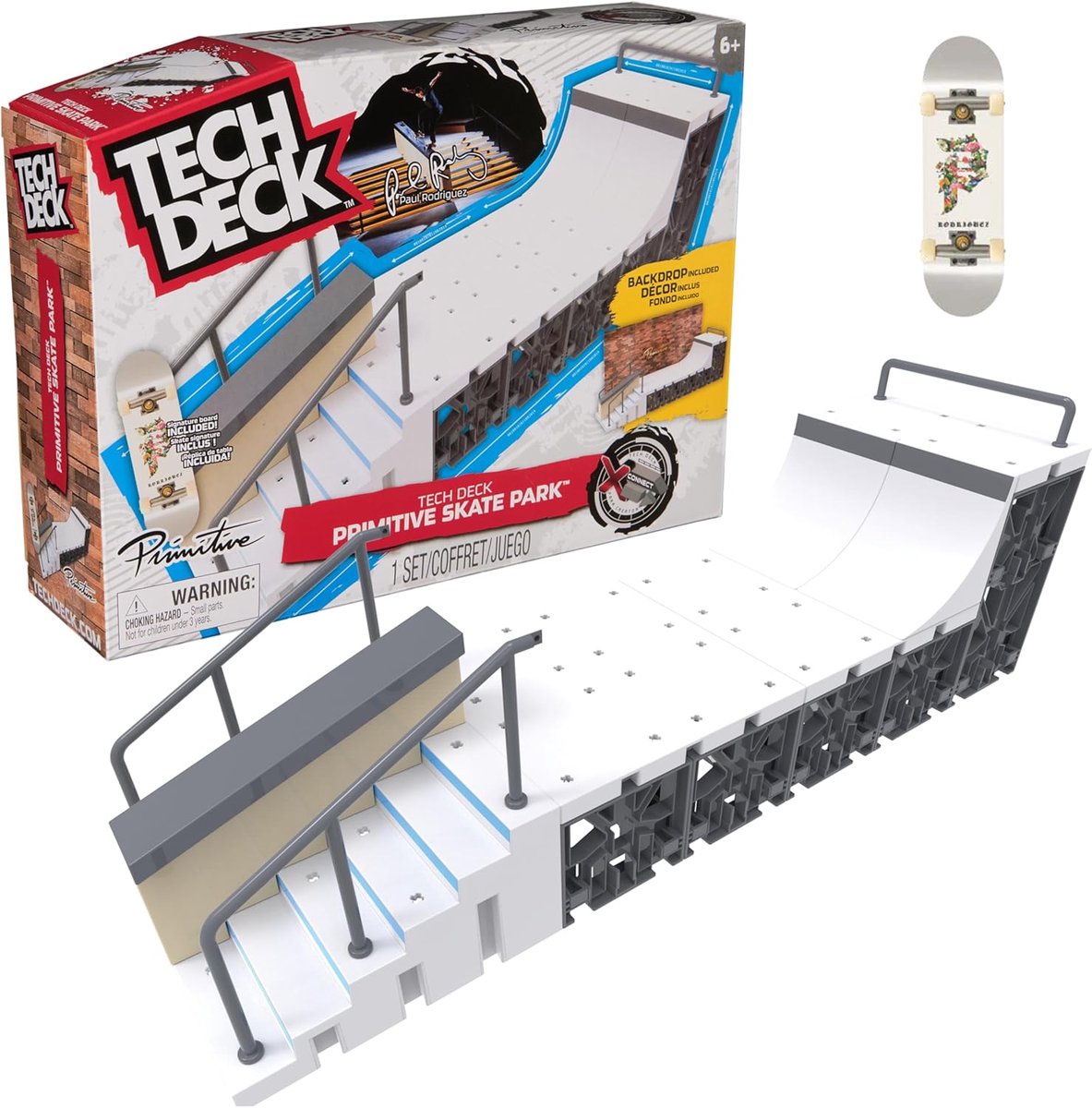 Vingerboard Skatepark Mini Skateboard Set Trick Oefenen Modulair X-Connect Systeem 30x30x8cm Rood