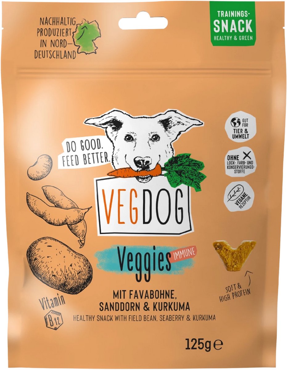 VEGDOG Veggies Immune Sensitive - Hondenvoeding Supplement - Plantaardig - Ondersteunt Immuunsysteem - Voor Gevoelige Honden