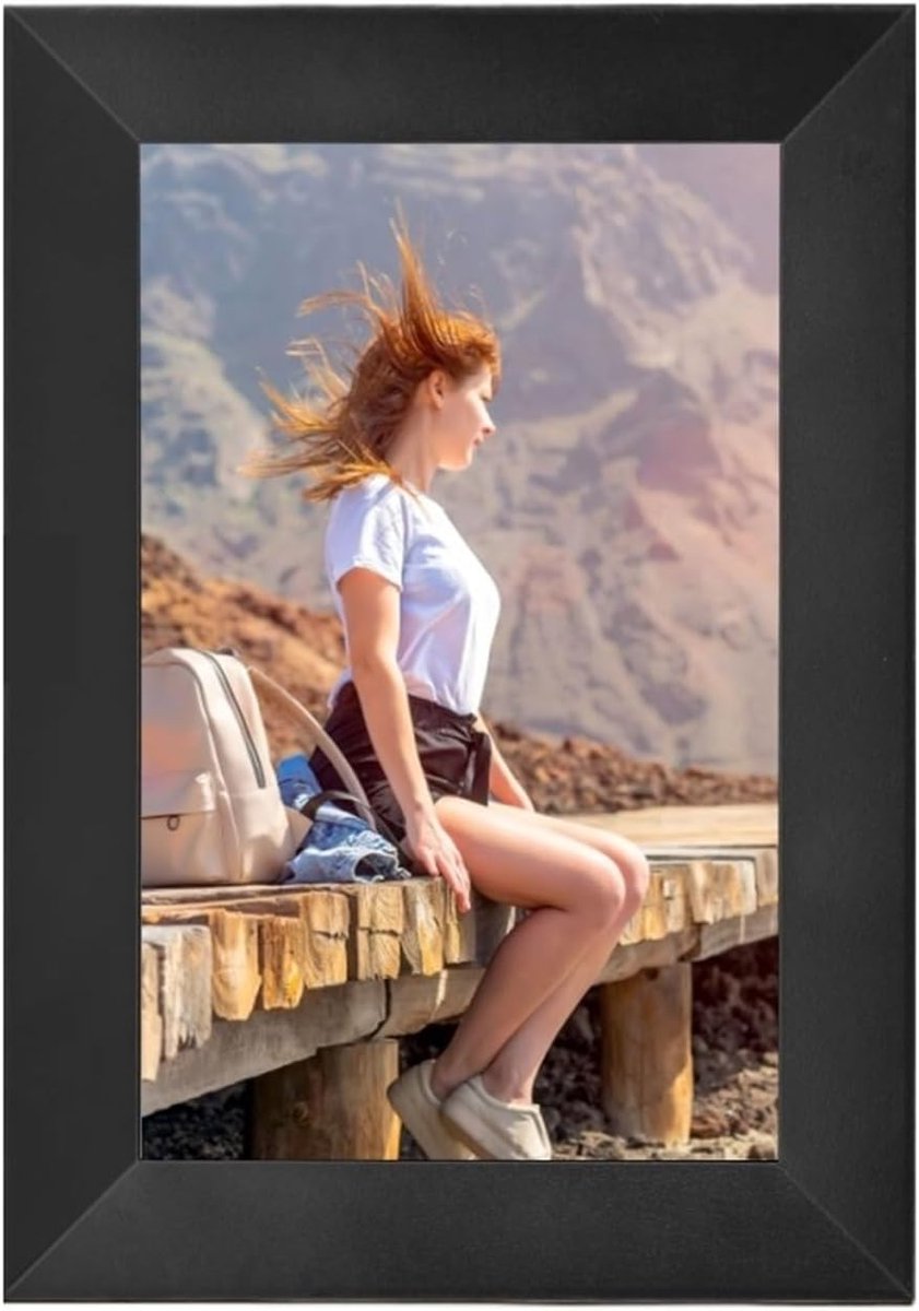 Digitale Fotolijst - Slimme WiFi Lijst - Foto's Delen - IPS Touchscreen - 8 inch Scherm - Zwart